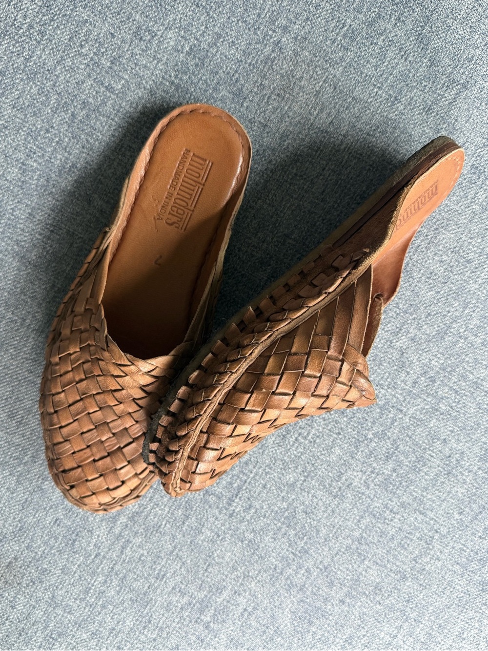 Mohinders Woven Leather Slip-On Mules - Brown